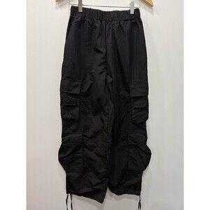 Gold Hinge Parachute Cargo Pants Black Size Small Y2K Cool Swishy Pants